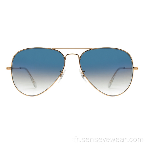 Louces de verres pour hommes en acier inoxydable classiques Lunettes de soleil